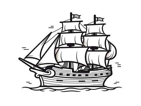 Pirate Ship Drawing For Coloring Coloring Page