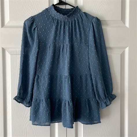 Monteau Tops Monteau Blue Swing Top Poshmark