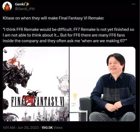 Square Enix supports a Final Fantasy 6 remake, but brand leads say it will be difficult | Shacknews