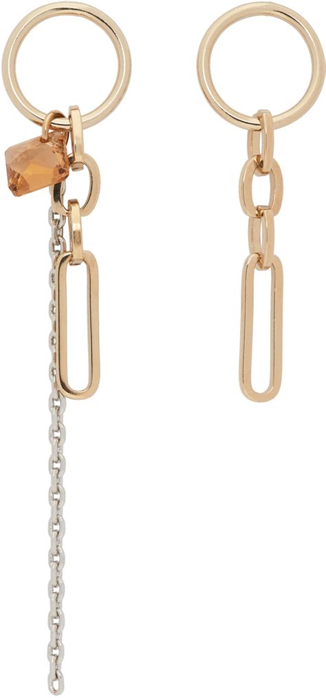 Ssense Exclusive Gold Paloma Earrings By Justine Clenquet On Sale