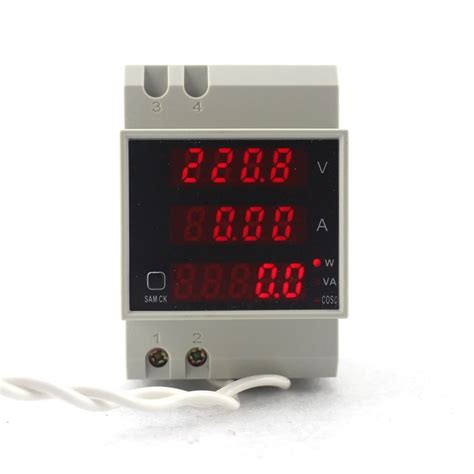 Ac Voltmeter Ammeter V A Din Rail Led Display With