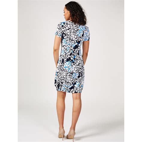 Printed Pocket Front Dress by Nina Leonard - QVC UK