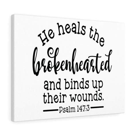 Trinx Heals The Brokenhearted Psalm 1473 Christian Wall Art Bible