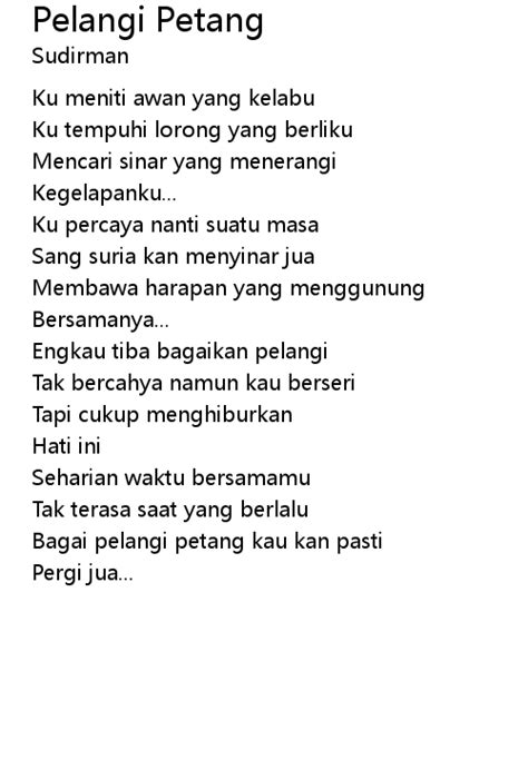 pelangi petang lyrics follow lyrics