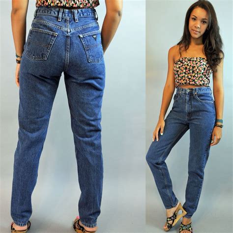 80s High Waisted Jeans Womens Vintage Guess Jeans Distressed Etsy High Waisted Jeans