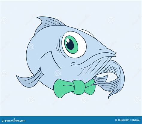 Elegant Fish With Bow Tie Cartoon Vector CartoonDealer 164603051