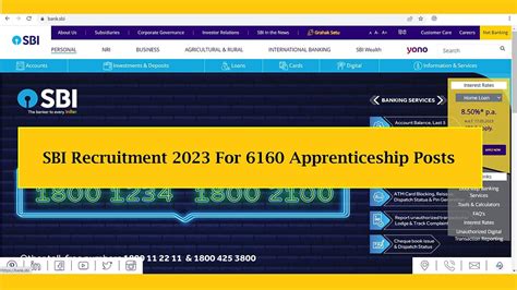 Sbi Recruitment 2023 For 6160 Apprenticeship Government Jobs 2023