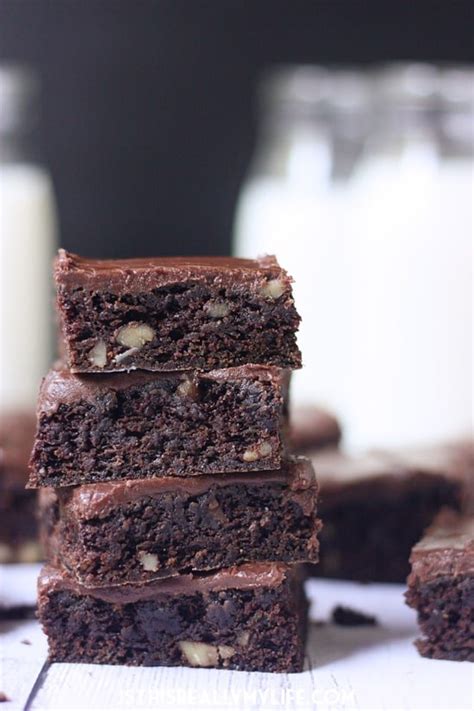 Frosted Zucchini Brownies Half Scratched