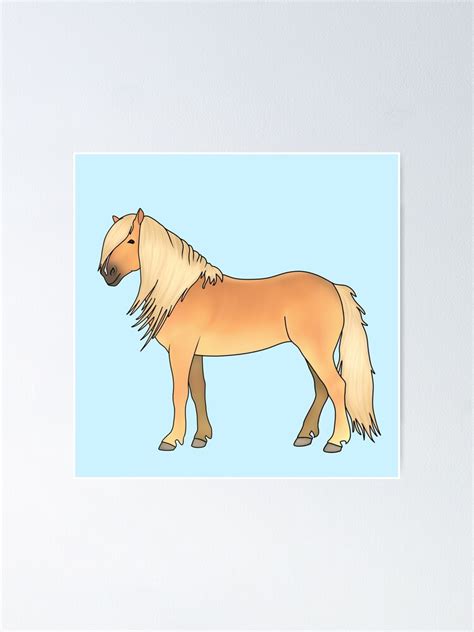 Cute Haflinger Horse Light Flaxen Chestnut Poster For Sale By