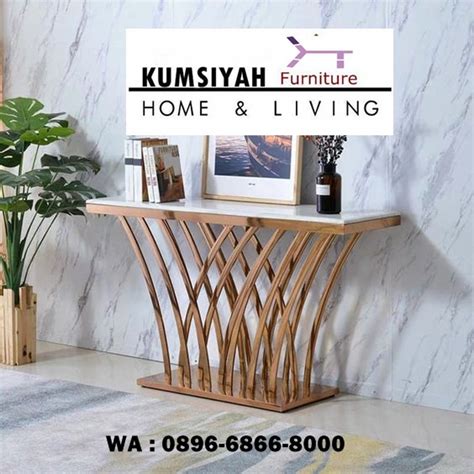 Jual Meja Konsul Marmer Italy Desain Stainless Mewah Kekinian