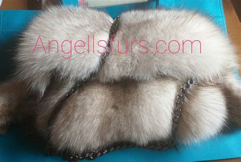 BLUE FOX Fur Crossbody Bag!Brand New Real Natural Genuine Fur!