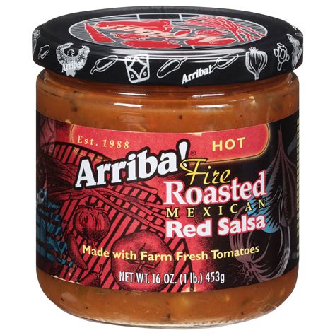 Arriba Hot Fire Roasted Mexican Red Salsa Shop Salsa And Dip At H E B