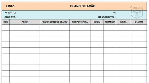 Plano de Ação O que é Como fazer Modelo Excel Word PDF