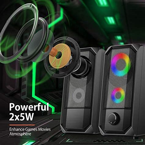 Computer Speakers Htrise W Pc Speakers Rgb Gaming With Enhanced