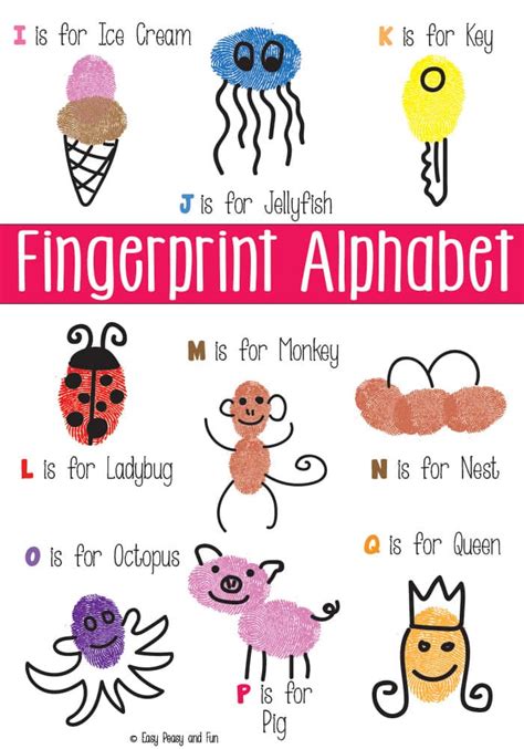 Fingerprint Alphabet Art - Easy Peasy and Fun