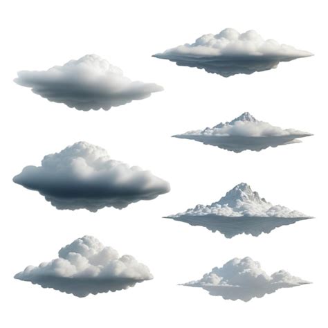 Una Serie De Fotos De Nubes Con Una De Ellas Mostrando Las Diferentes