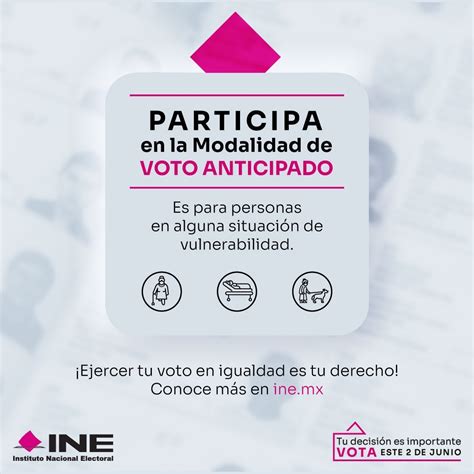 Arranca INE Proceso De Voto Anticipado Para Personas Con Discapacidad