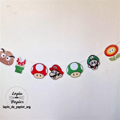 Guirnalda De Figuras Cumplea Os Mario Bros Mercadolibre