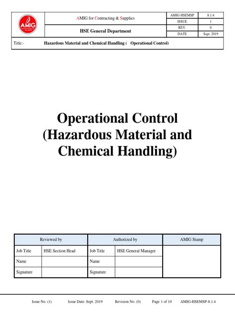 Hazardous Material and Chemical Handling | Download Free PDF | Toxicity ...