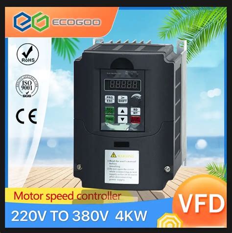 VFD 4KW Variable Frequency Drive 3 Phase 380V Output 1 Phase 220V