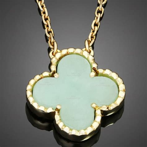 Van Cleef And Arpels Vintage Alhambra Green Jade 18k Yellow Go