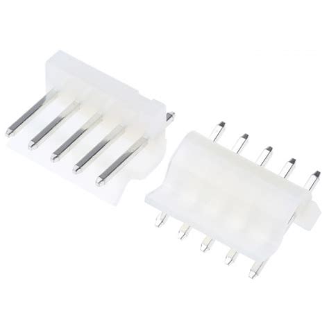 5pcs 5 Pin Molex Cpu 3 96mm MALE Connector Straight Header Pin Size