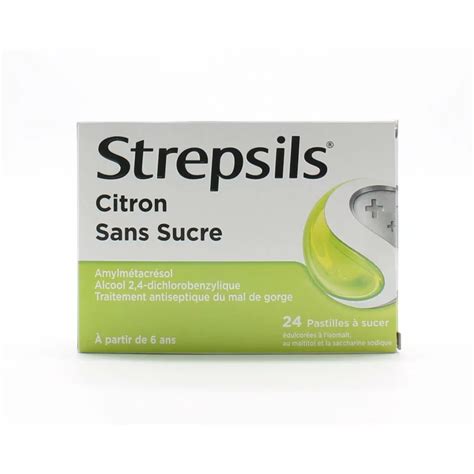 Strepsils Sans Sucre Citron 24 Pastilles Univers Pharmacie