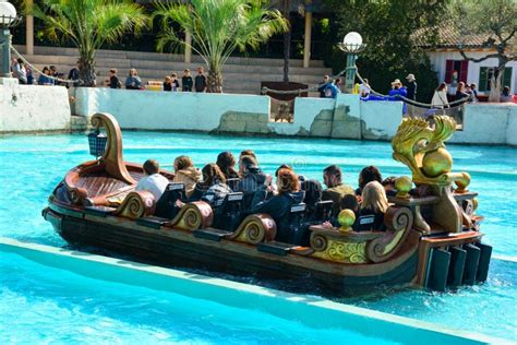 Europa Park Rust Germany April 20th 2022 Water Roller Coaster Boat