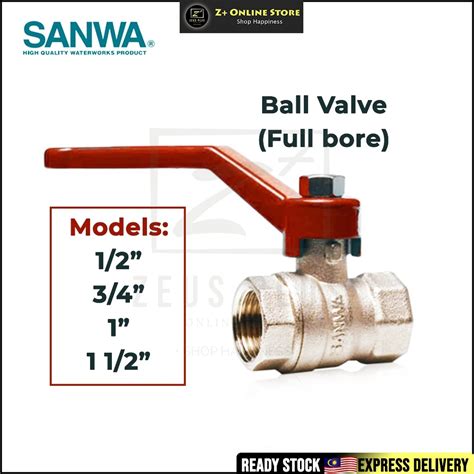 Sanwa Brass Ball Valve Full Bore Faucet Water Tap Model Bv Inch