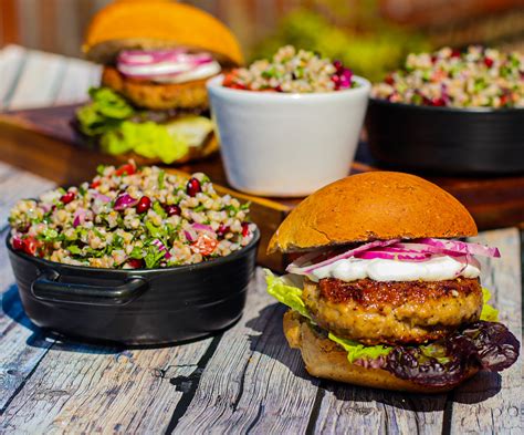 Organic Lamb Mint Burgers With Tzatziki Tabbouleh The Organic