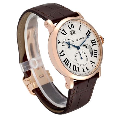 Cartier Rotonde Retrograde GMT Time Zone Rose Gold Mens Watch W1556240 ...