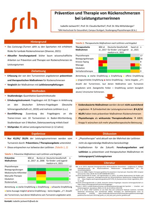 Pdf Pr Vention Und Therapie Von R Ckenschmerzen Bei Leistungsturnerinnen