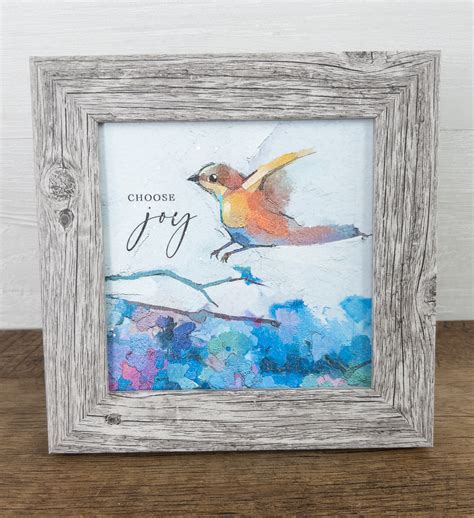 Trinx Choose Joy Bird Watercolor Framed On Paper Textual Art Wayfair