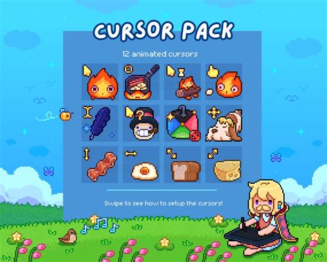 Kawaii Mouse Cursors Pack 12 Designs Desktop Decor Cute Pixel Art