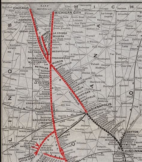 1920 Antique Monon Route Railroad Map Chicago Indianapolis And Etsy