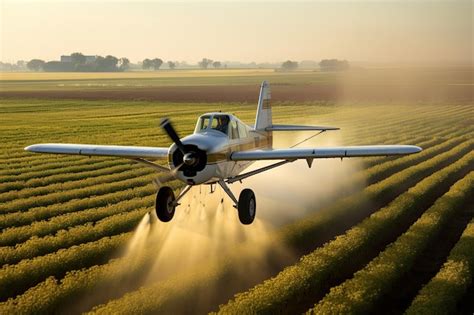 Crop Duster plane spraying crops Modern agribusiness spraying chemicals for accelerated crop ...