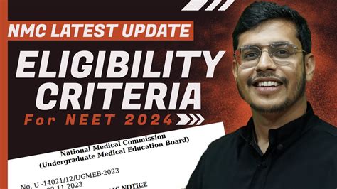 Change In Eligibility Criteria For NEET 2024 Latest NMC Notification