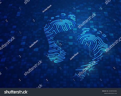 Concept Digital Footprint Graphic Footprint Shape Stock Vector Royalty