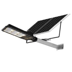 Luminária Solar LED 300W Para Poste Braço Suporte e Placa Solar