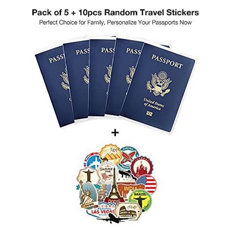 Whalezon 5 Pack Clear Plastic Passport Holder Transparent Vinyl