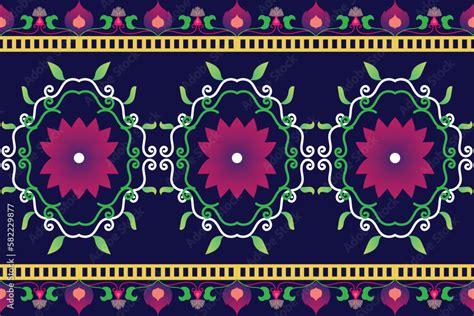 Motif ornament flower floral vintage ethnic seamless pattern. Native ...