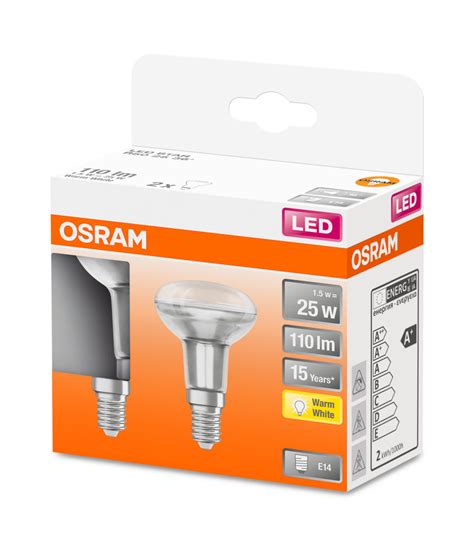 2er Pack Osram 4058075096820 LED Spot STAR R50 36 1 5W Warmweiss E14