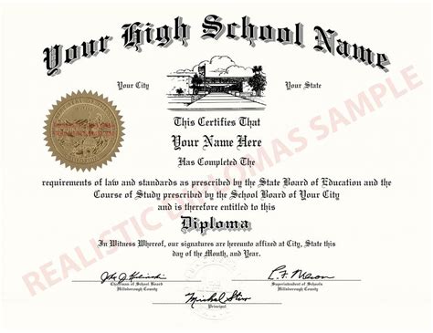 Replacement And Novelty Fake High School Diploma Realistic Diplomas