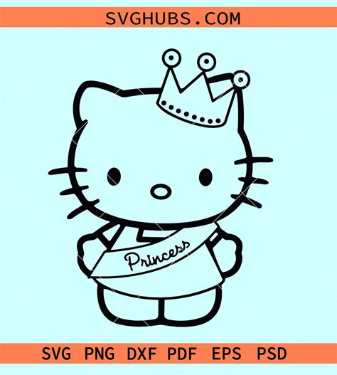 Hello Kitty Princess SVG, Hello Kitty Disney princess svg