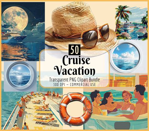 Cruise Vacation Clipart Bundle I Watercolor Ocean Travel, Cruise Ships ...