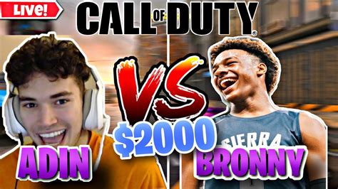 Adin Ross Challenges Bronny James To A 2000 Wager😳call Of Duty