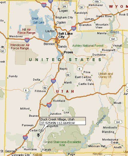 Duck Creek Village, Utah Map