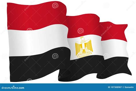 Egypt Flag Waving Vector Illustration Stock Vector Illustration Of