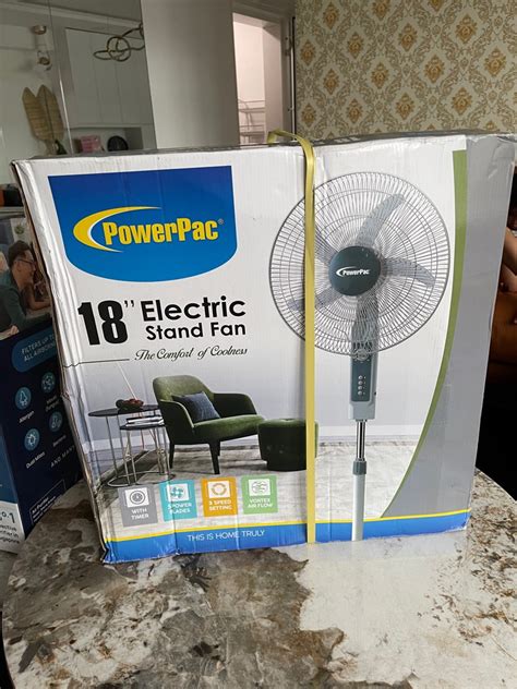 Powerpac 18 Inch Stand Fan Furniture Home Living Lighting Fans