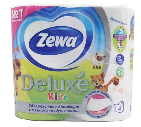 Zewa Deluxe Kids ბავშვის ტუალეტის ქაღალდი 3 ფენა 4 ც Veli store